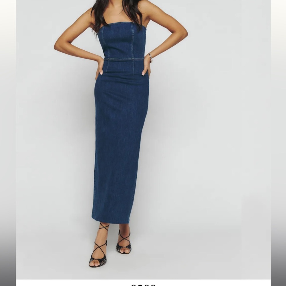Reformation | Strapless Denim Maxi Dress